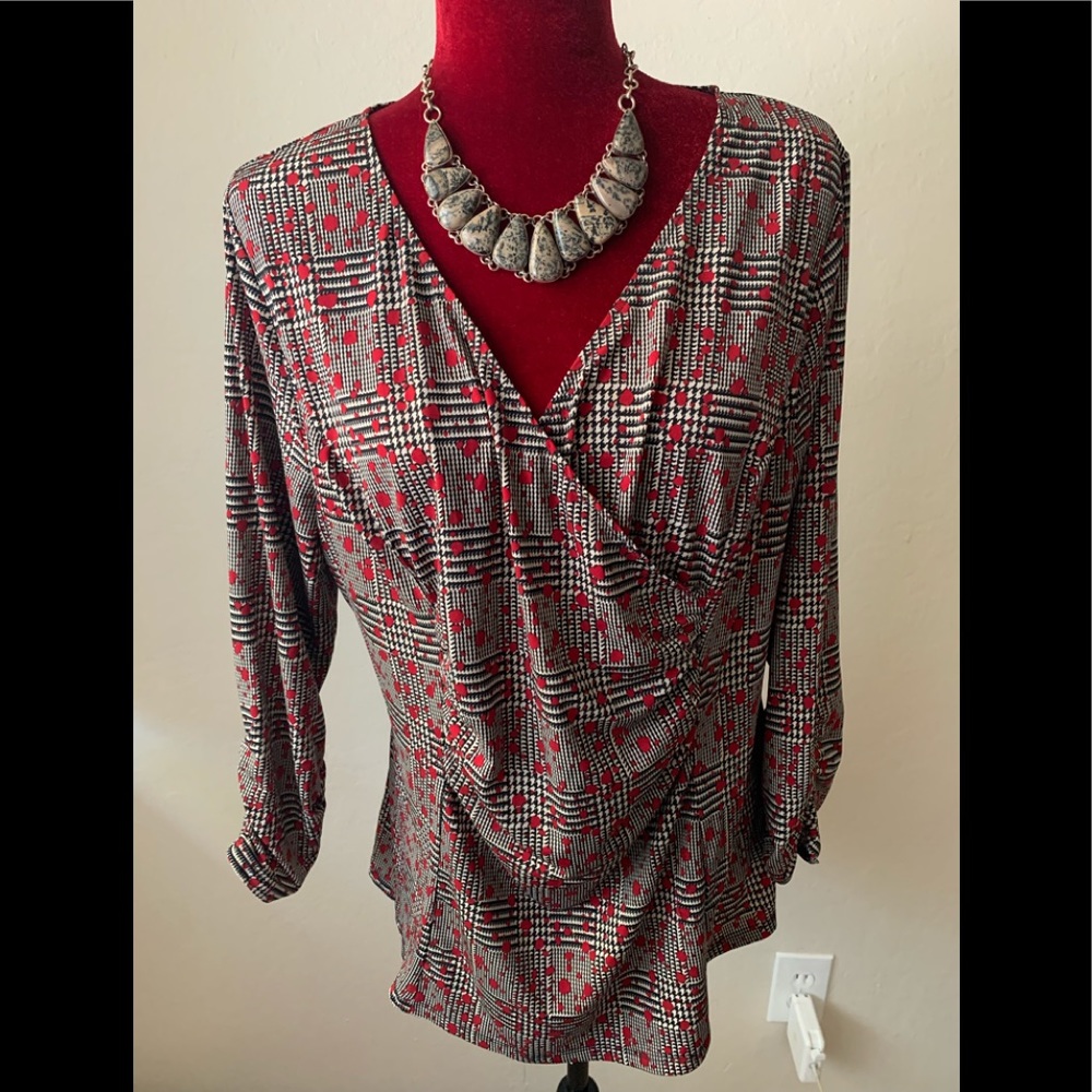 Faux wrap dressy blouse size XL